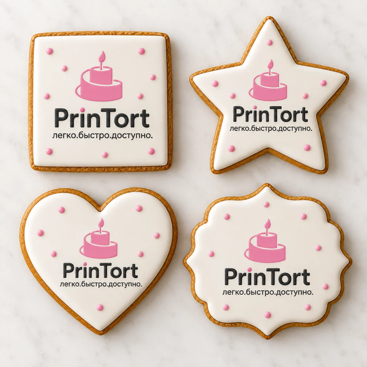 Формы пряников PrinTort: табличка, звезда, сердце и фигурное облако