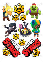 Сахарная и вафельная Картинка для торта «Brawl stars» — PT100107 | Пищевая печать на торте, сахарной, вафельной бумаге -> PrinTort.ru