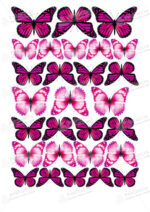 Сахарная и вафельная Картинка для торта «Бабочки» — PT100076 | Пищевая печать на торте, сахарной, вафельной бумаге -> PrinTort.ru