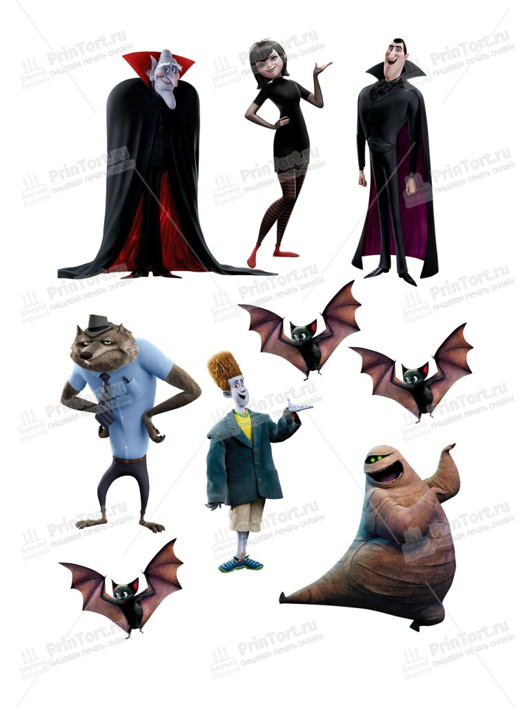 Сахарная и вафельная Картинка для торта «Монстры на каникулах» — PT100260 | Пищевая печать на торте, сахарной, вафельной бумаге -> PrinTort.ru