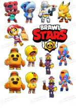 Сахарная и вафельная Картинка для торта «Brawl stars» — PT100111 | Пищевая печать на торте, сахарной, вафельной бумаге -> PrinTort.ru