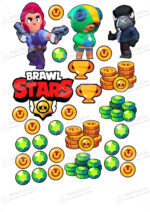 Сахарная и вафельная Картинка для торта «Brawl stars» — PT100114 | Пищевая печать на торте, сахарной, вафельной бумаге -> PrinTort.ru