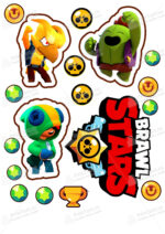 Сахарная и вафельная Картинка для торта «Brawl stars» — PT100116 | Пищевая печать на торте, сахарной, вафельной бумаге -> PrinTort.ru