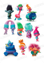 Сахарная и вафельная Картинка для торта «Trolls (Тролли)» — PT100271 | Пищевая печать на торте, сахарной, вафельной бумаге -> PrinTort.ru