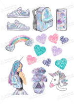 Сахарная и вафельная Картинка для торта «Зефирный единорог» — PT100246 | Пищевая печать на торте, сахарной, вафельной бумаге -> PrinTort.ru