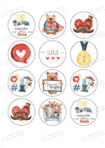 Сахарная и вафельная Картинка для торта «Папа супер герой» — PT100320 | Пищевая печать на торте, сахарной, вафельной бумаге -> PrinTort.ru