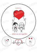 Сахарная и вафельная Картинка для торта «Любовь» — PT100379 | Пищевая печать на торте, сахарной, вафельной бумаге -> PrinTort.ru