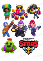 Сахарная и вафельная Картинка для торта «Brawl Stars (Бравл Старс)» — PT100464 | Пищевая печать на торте, сахарной, вафельной бумаге -> PrinTort.ru