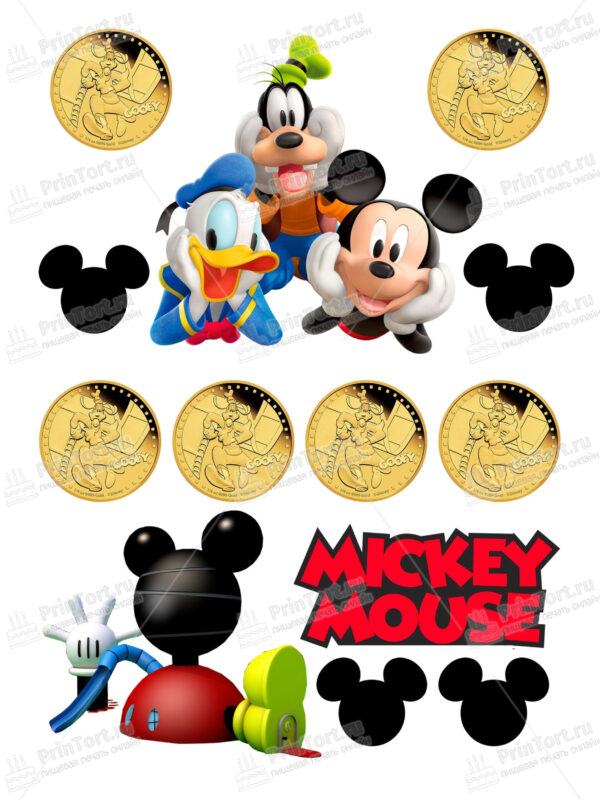 Сахарная и вафельная Картинка для торта «Микки Маус (Mickey mouse)» — PT100471 | Пищевая печать на торте, сахарной, вафельной бумаге -> PrinTort.ru
