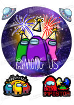 Сахарная и вафельная Картинка для торта «Амонг Ас» (Among Us)- PT100511 | Пищевая печать на торте, сахарной, вафельной бумаге -> PrinTort.ru