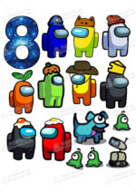 Сахарная и вафельная Картинка для торта «Амонг Ас» (Among Us)- PT100520 | Пищевая печать на торте, сахарной, вафельной бумаге -> PrinTort.ru