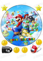 Сахарная и вафельная Картинка для торта «Марио (Super Mario)- PT100554 | Пищевая печать на торте, сахарной, вафельной бумаге -> PrinTort.ru