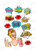 Сахарная и вафельная Картинка для торта «Поп Арт Девушка» — PT100575 | Пищевая печать на торте, сахарной, вафельной бумаге -> PrinTort.ru