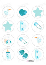 Сахарная и вафельная Картинка для капкейков «Новорожденный» — PT100682 | Пищевая печать на торте, сахарной, вафельной бумаге -> PrinTort.ru