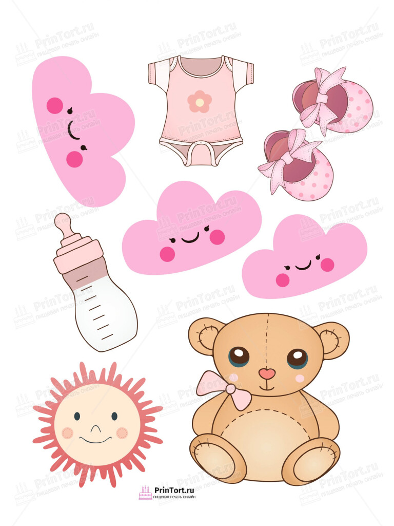Сахарная и вафельная Картинка для торта «Новорожденный» — PT100705 | Пищевая печать на торте, сахарной, вафельной бумаге -> PrinTort.ru