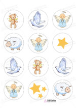 Сахарная и вафельная Картинка для капкейков»Таинство Крещения» — PT100905 | Пищевая печать на торте, сахарной, вафельной бумаге -> PrinTort.ru