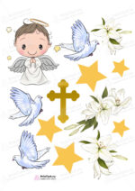 Сахарная и вафельная Картинка для торта»Таинство Крещения» — PT100910 | Пищевая печать на торте, сахарной, вафельной бумаге -> PrinTort.ru