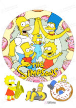 Сахарная и вафельная Картинка для торта «Симпсоны (the Simpsons)» — PT100962 | Пищевая печать на торте, сахарной, вафельной бумаге -> PrinTort.ru