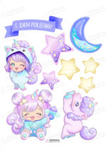 Сахарная и вафельная Картинка для торта «Единорог» — PT101009 | Пищевая печать на торте, сахарной, вафельной бумаге -> PrinTort.ru