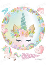 Сахарная и вафельная Картинка для торта «Единорог» — PT101025 | Пищевая печать на торте, сахарной, вафельной бумаге -> PrinTort.ru