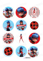 Сахарная и вафельная Картинка для капкейков «Леди Баг» — PT101055 | Пищевая печать на торте, сахарной, вафельной бумаге -> PrinTort.ru