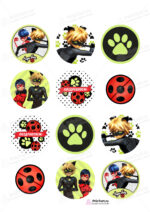 Сахарная и вафельная Картинка для капкейков «Леди Баг» — PT101056 | Пищевая печать на торте, сахарной, вафельной бумаге -> PrinTort.ru