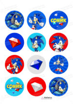 Сахарная и вафельная Картинка для капкейков «Соник (Sonic)»- PT101073 | Пищевая печать на торте, сахарной, вафельной бумаге -> PrinTort.ru