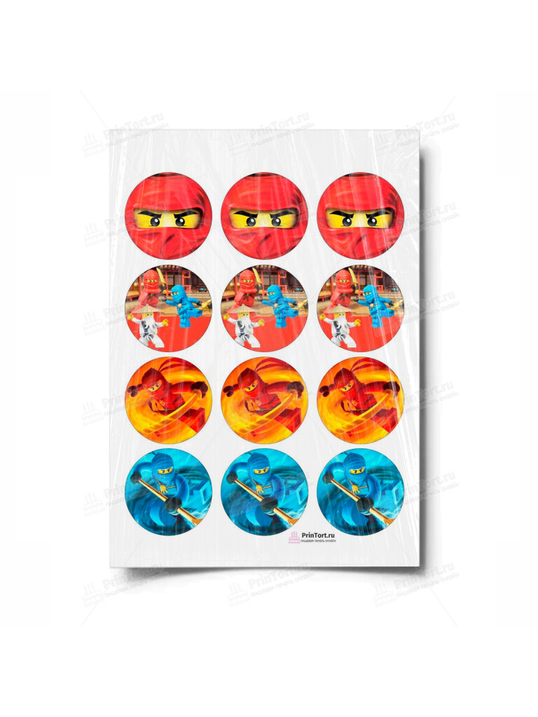 Сахарная и вафельная Картинка для торта «Лего Ниндзяго» — PT100120 | Пищевая печать на торте, сахарной, вафельной бумаге -> PrinTort.ru
