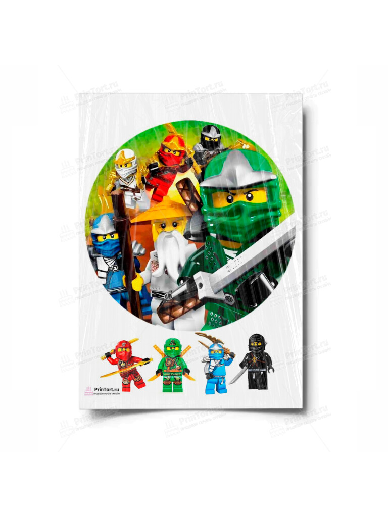 Сахарная и вафельная Картинка для торта «Лего Ниндзяго» — PT100128 | Пищевая печать на торте, сахарной, вафельной бумаге -> PrinTort.ru