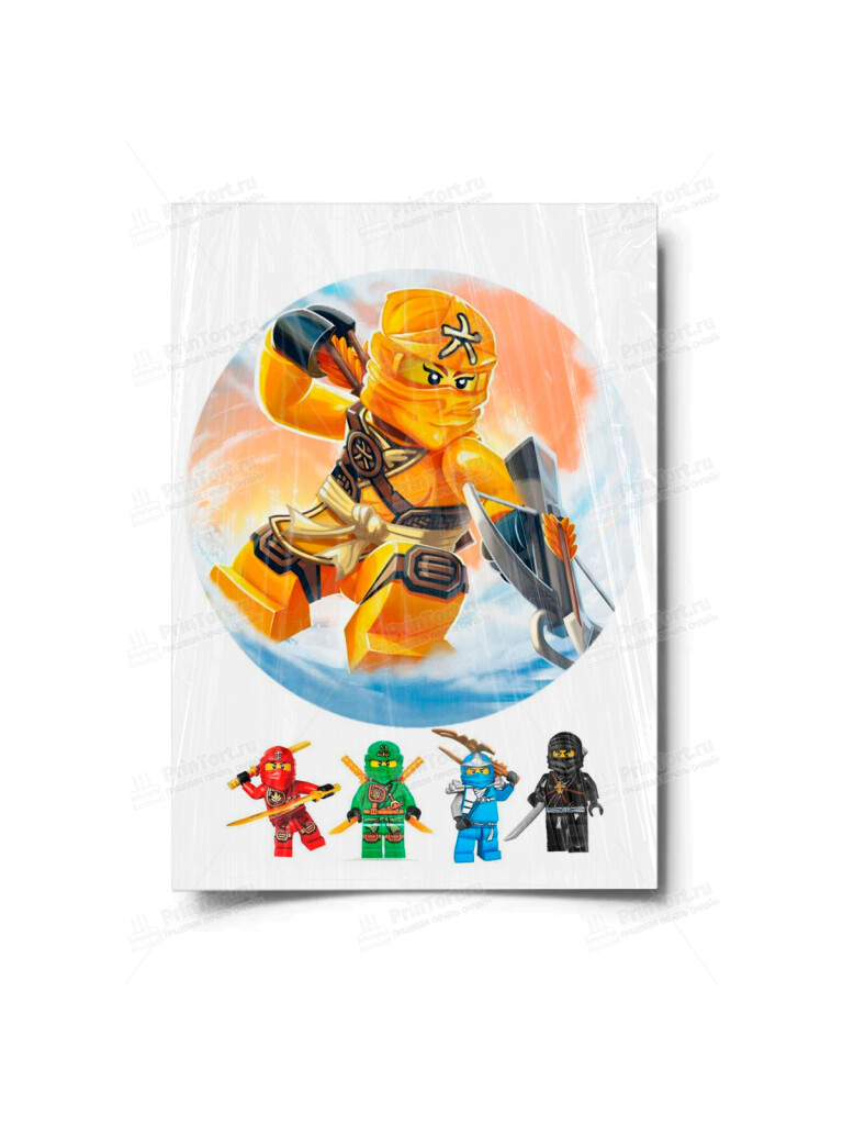 Сахарная и вафельная Картинка для торта «Лего Ниндзяго» — PT100134 | Пищевая печать на торте, сахарной, вафельной бумаге -> PrinTort.ru
