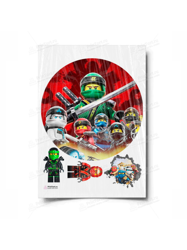 Сахарная и вафельная Картинка для торта «Лего Ниндзяго» — PT100143 | Пищевая печать на торте, сахарной, вафельной бумаге -> PrinTort.ru