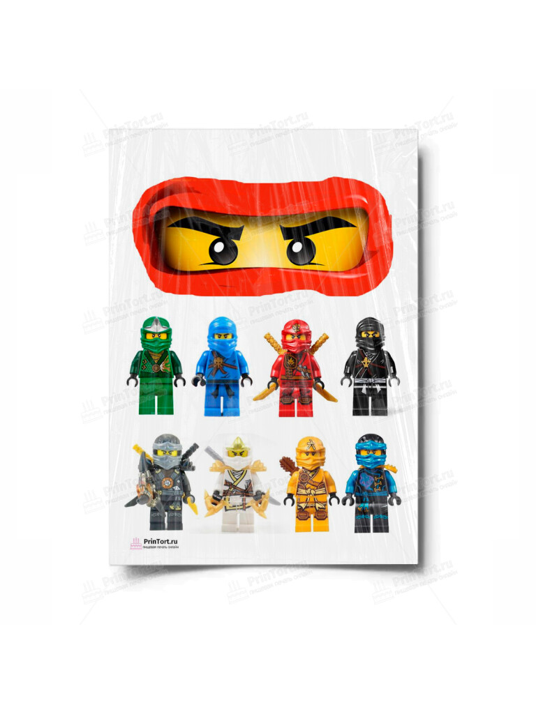Сахарная и вафельная Картинка для торта «Лего Ниндзяго» — PT100148 | Пищевая печать на торте, сахарной, вафельной бумаге -> PrinTort.ru