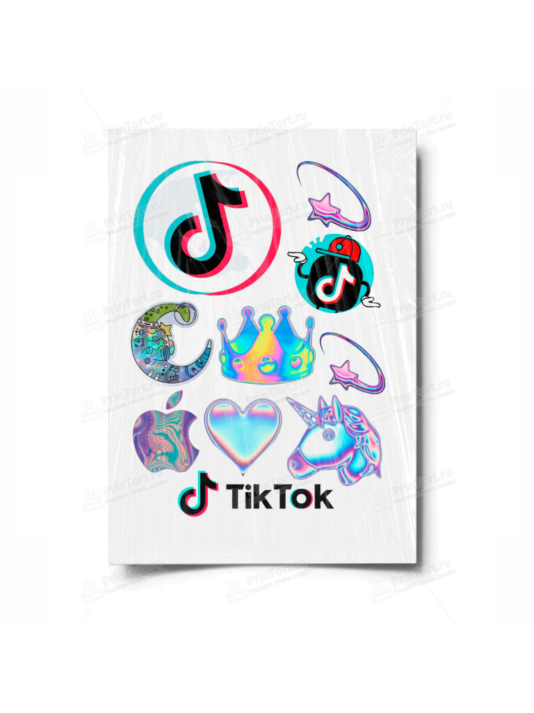 Сахарная и вафельная Картинка для торта «Tik Tok (Тик Ток)» — PT100187 | Пищевая печать на торте, сахарной, вафельной бумаге -> PrinTort.ru