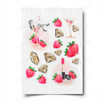 Сахарная и вафельная Картинка для торта «Девушка с клубникой» — PT100318 | Пищевая печать на торте, сахарной, вафельной бумаге -> PrinTort.ru