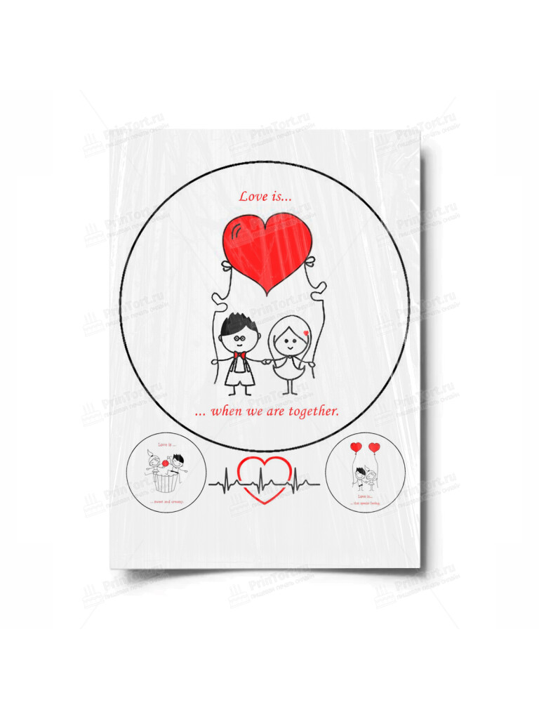 Сахарная и вафельная Картинка для торта «Любовь» — PT100379 | Пищевая печать на торте, сахарной, вафельной бумаге -> PrinTort.ru