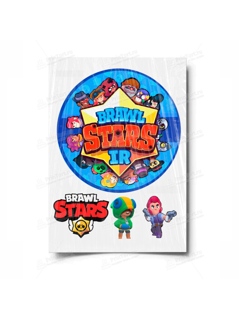 Сахарная и вафельная Картинка для торта «Brawl Stars (Бравл Старс)» — PT100383 | Пищевая печать на торте, сахарной, вафельной бумаге -> PrinTort.ru