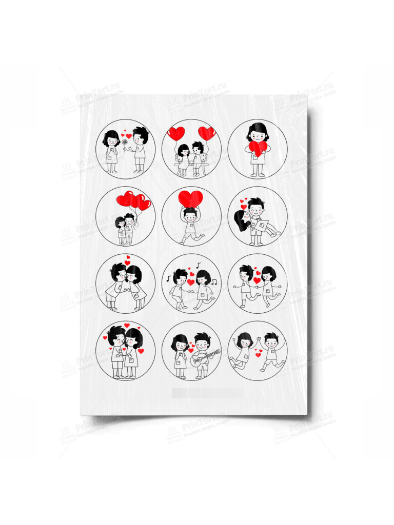 Сахарная и вафельная Картинка для торта «Любовь» — PT100404 | Пищевая печать на торте, сахарной, вафельной бумаге -> PrinTort.ru