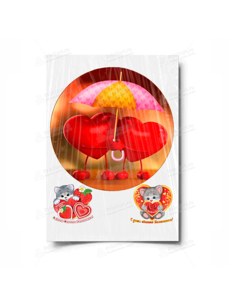 Сахарная и вафельная Картинка для торта «Любовь» — PT100411 | Пищевая печать на торте, сахарной, вафельной бумаге -> PrinTort.ru