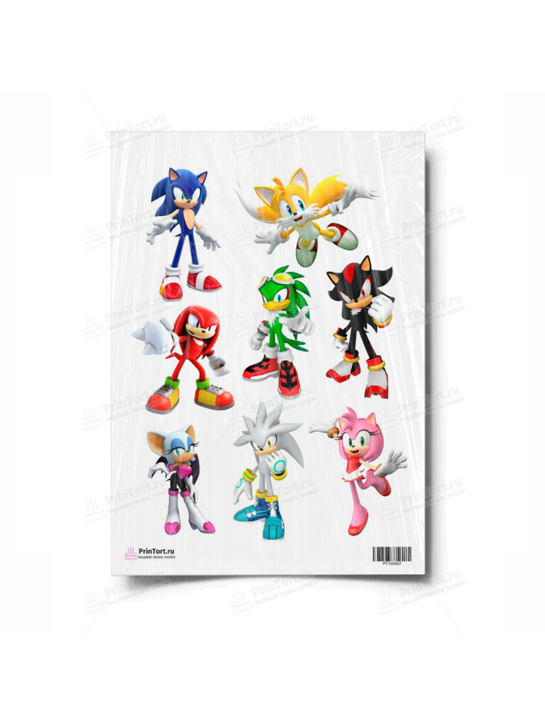 Сахарная и вафельная Картинка для торта «Соник (Sonic)»- PT100457 | Пищевая печать на торте, сахарной, вафельной бумаге -> PrinTort.ru