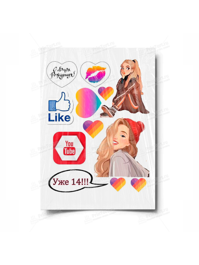 Сахарная и вафельная Картинка для торта «Лайк» — PT100498 | Пищевая печать на торте, сахарной, вафельной бумаге -> PrinTort.ru