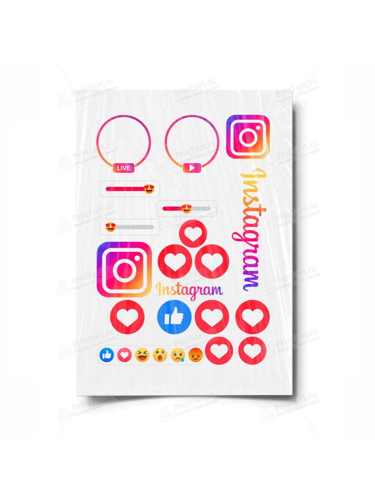 Сахарная и вафельная Картинка для торта «Лайк» — PT100500 | Пищевая печать на торте, сахарной, вафельной бумаге -> PrinTort.ru