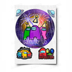 Сахарная и вафельная Картинка для торта «Амонг Ас» (Among Us)- PT100511 | Пищевая печать на торте, сахарной, вафельной бумаге -> PrinTort.ru