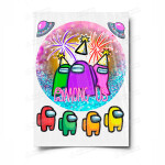 Сахарная и вафельная Картинка для торта «Амонг Ас» (Among Us)- PT100514 | Пищевая печать на торте, сахарной, вафельной бумаге -> PrinTort.ru