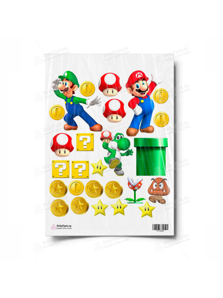 Сахарная, вафельная Картинка для торта «Марио (Super Mario)- PT100551 | Пищевая печать на торте, сахарной, вафельной бумаге -> PrinTort.ru Сахарная и вафельная Картинка для торта «Марио (Super Mario)- PT100551 | Пищевая печать на торте, сахарной, вафельной бумаге -> PrinTort.ru