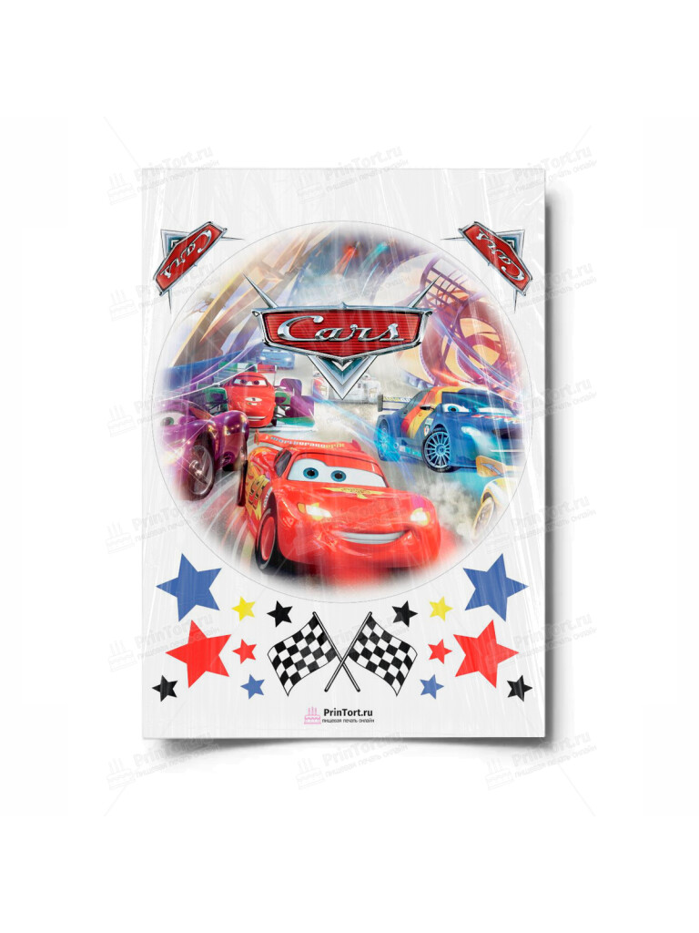 Сахарная и вафельная Картинка для торта «Тачки» — PT100623 | Пищевая печать на торте, сахарной, вафельной бумаге -> PrinTort.ru