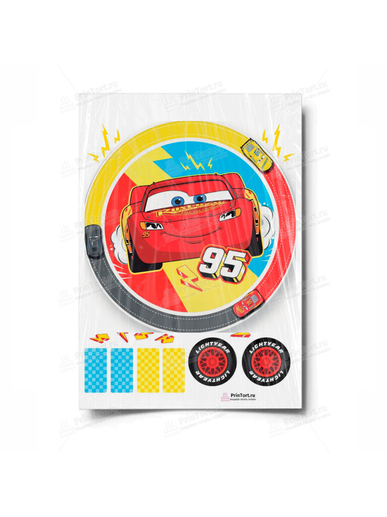 Сахарная и вафельная Картинка для торта «Тачки» — PT100628 | Пищевая печать на торте, сахарной, вафельной бумаге -> PrinTort.ru