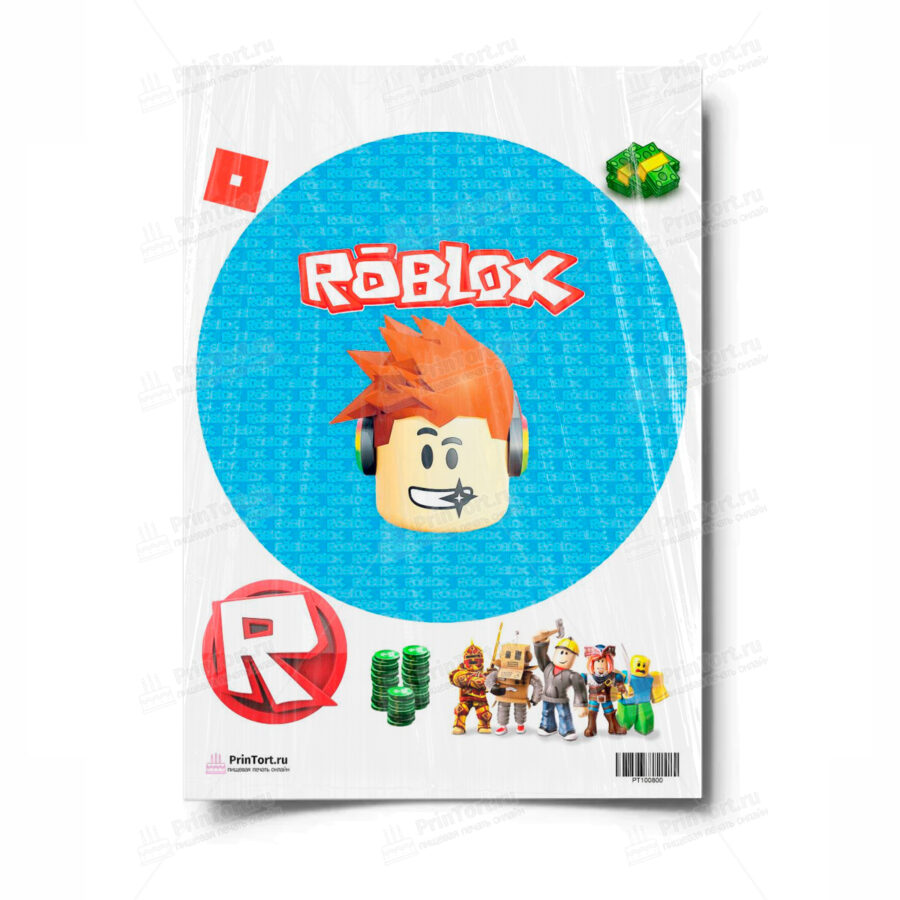 Сахарная и вафельная Картинка для торта «Roblox (Роблокс)» — PT100800 | Пищевая печать на торте, сахарной, вафельной бумаге -> PrinTort.ru