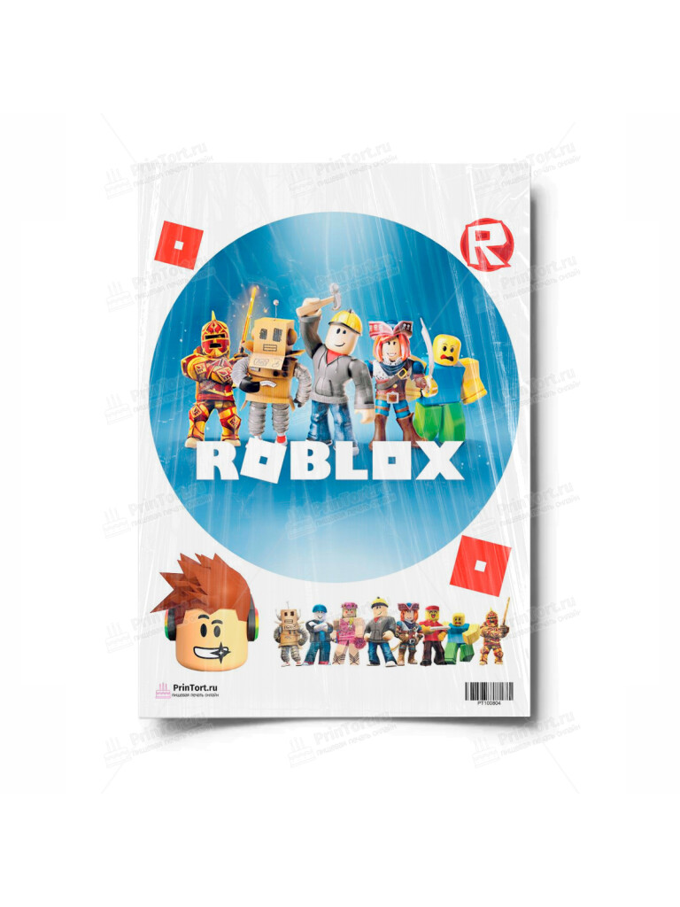 Сахарная и вафельная Картинка для торта «Roblox (Роблокс)» — PT100804 | Пищевая печать на торте, сахарной, вафельной бумаге -> PrinTort.ru