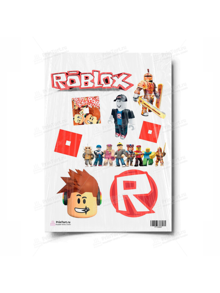 Сахарная и вафельная Картинка для торта»Roblox (Роблокс)» — PT100807 | Пищевая печать на торте, сахарной, вафельной бумаге -> PrinTort.ru
