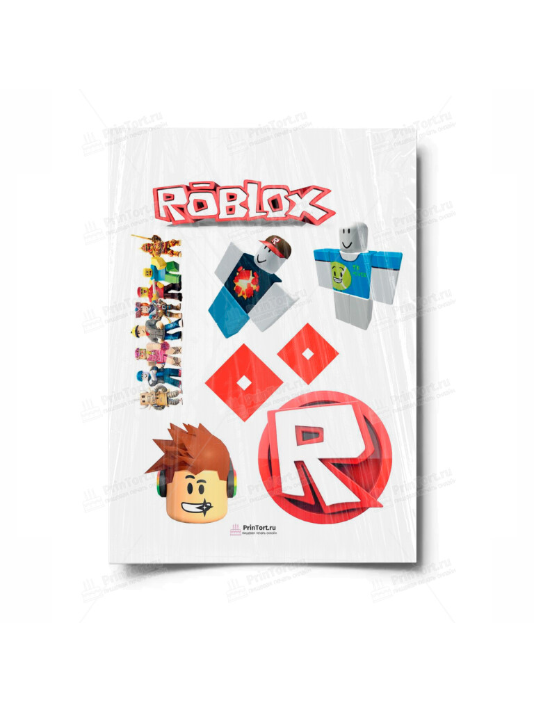 Сахарная и вафельная Картинка для торта»Roblox (Роблокс)» — PT100811 | Пищевая печать на торте, сахарной, вафельной бумаге -> PrinTort.ru